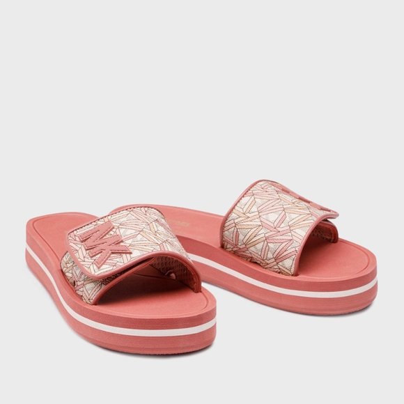 Michael Kors MK Platform Slide Sandals - Rose - Size 10 - Picture 5 of 7